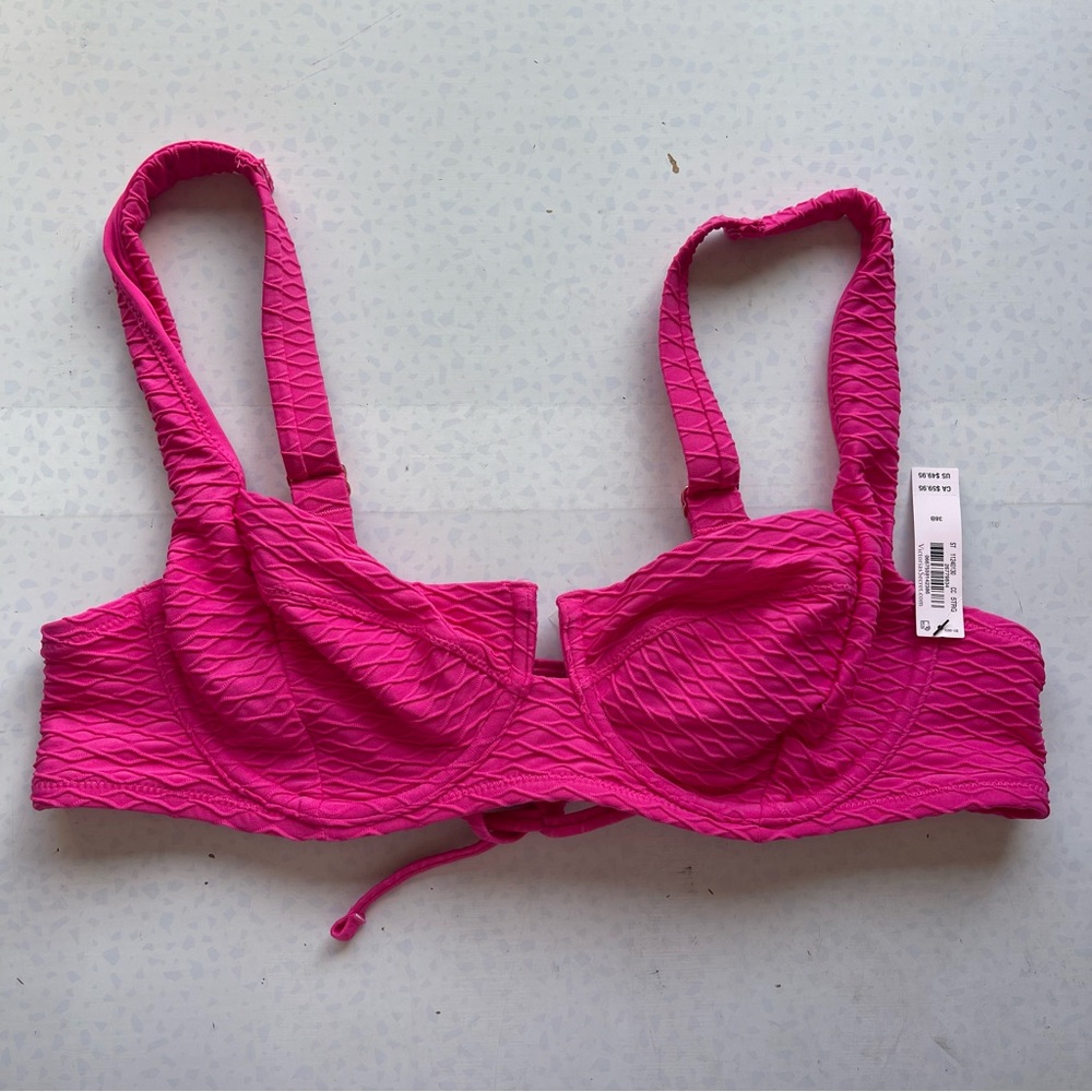 Victoria's Secret Hot Pink Textured Bikini Set - Picture 2 of 9